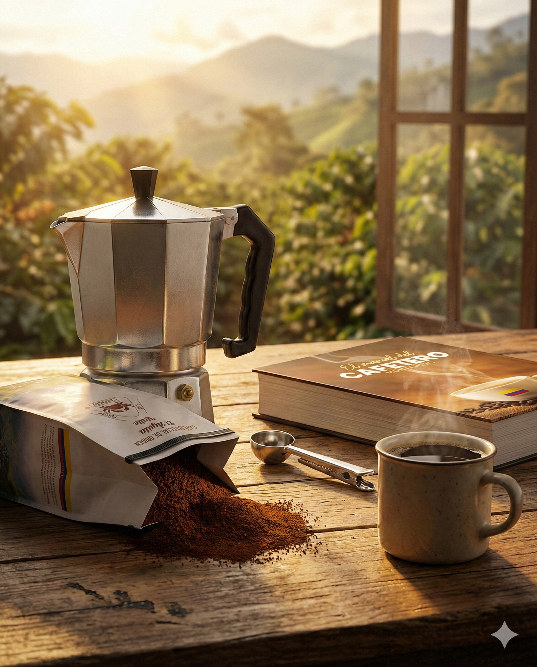 Ritual de Arriero: Kit Moka Italiana + Café Cangrejo 85 Pts (¡Pa’ que empiece el día con Berraquera!)"